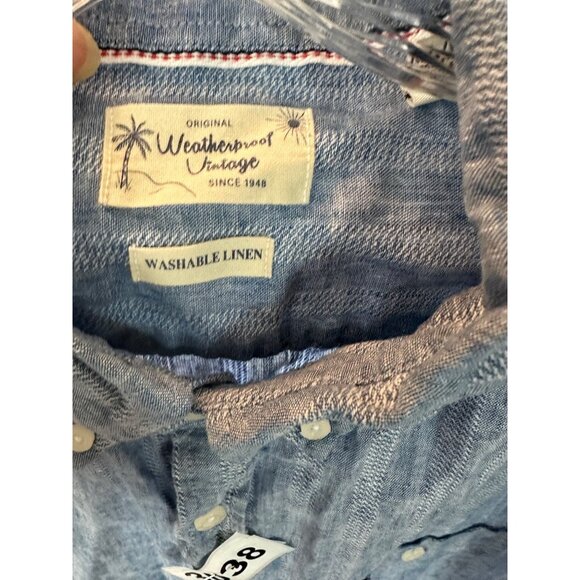 Weather Proof Men's Button Down Short Sleeve Shirt Blue Size XXL - Picture 6 of 12